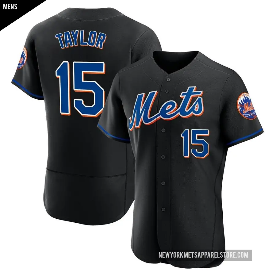 Men's New York Mets ＃15 Tyrone Taylor Authentic Black 2022 Alternate Jersey