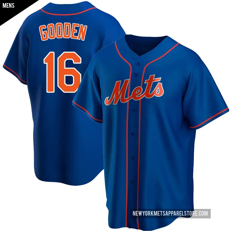 Men's New York Mets ＃16 Dwight Gooden Replica Royal Alternate Jersey