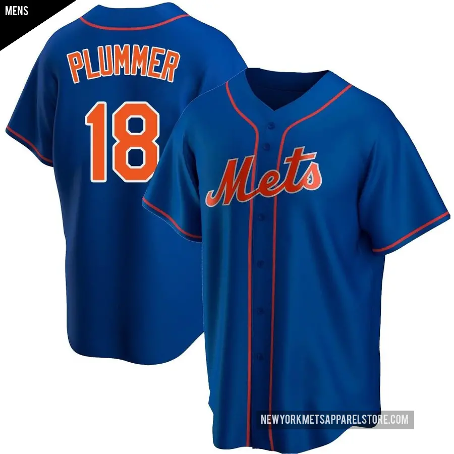 Men's New York Mets ＃18 Nick Plummer Replica Royal Alternate Jersey