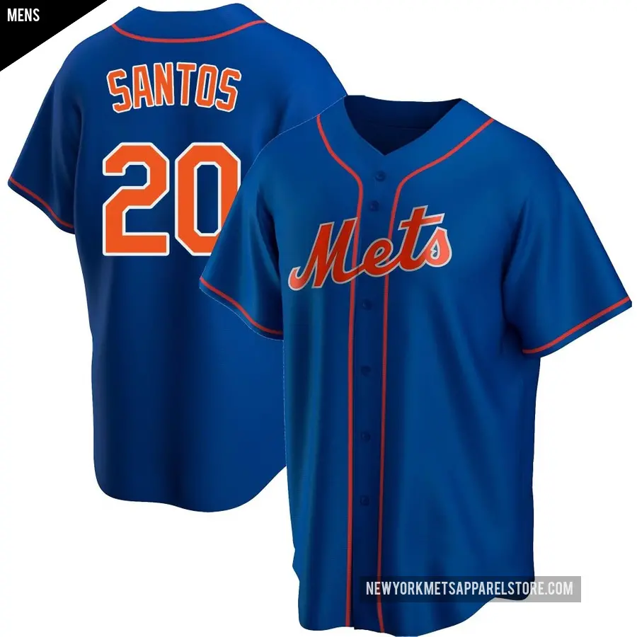 Men's New York Mets ＃20 Luis De Los Santos Replica Royal Alternate Jersey