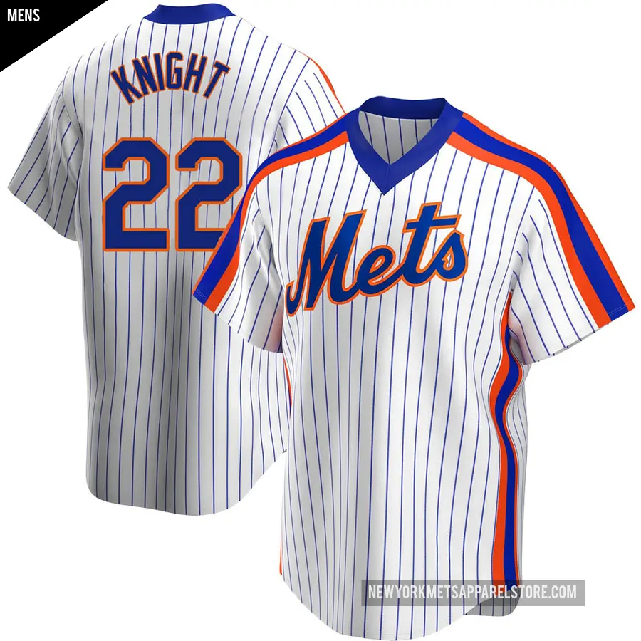 Men's New York Mets ＃22 Ray Knight Replica White Home Cooperstown Collection Jersey