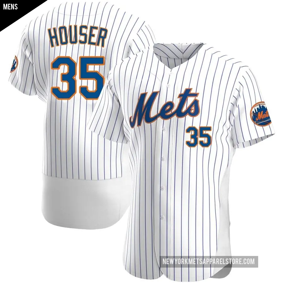 Men's New York Mets ＃35 Adrian Houser Authentic White Home Jersey