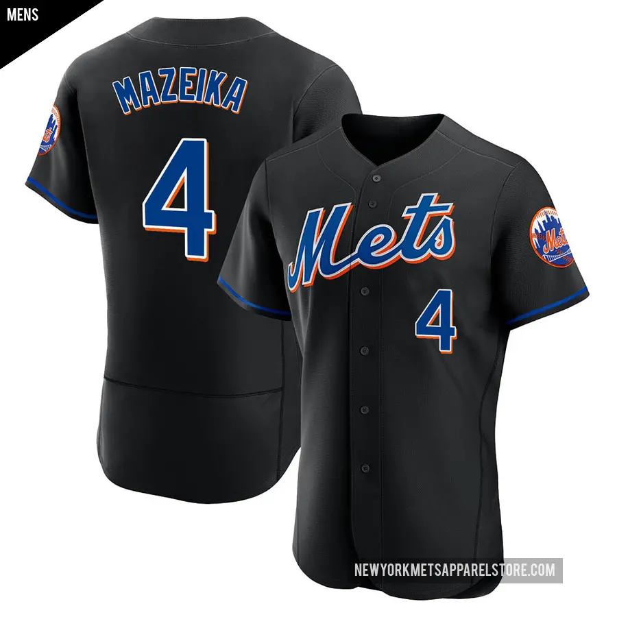 Men's New York Mets ＃4 Patrick Mazeika Authentic Black 2022 Alternate Jersey