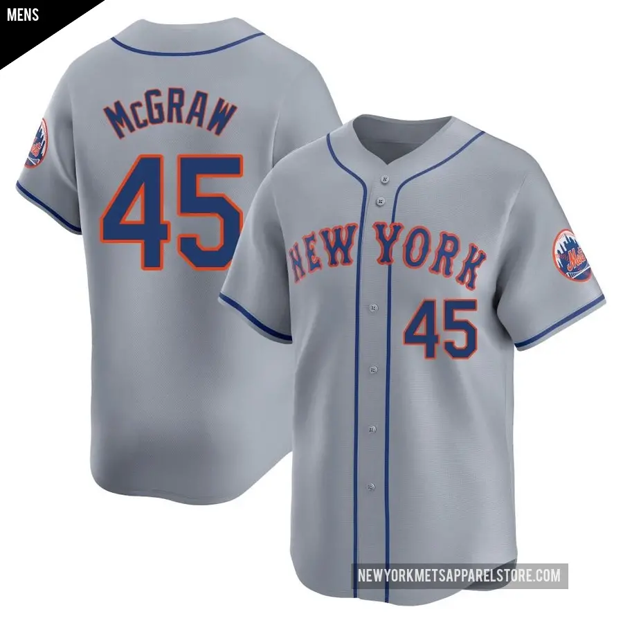 Men's New York Mets ＃45 Tug McGraw Limited Gray Away Jersey