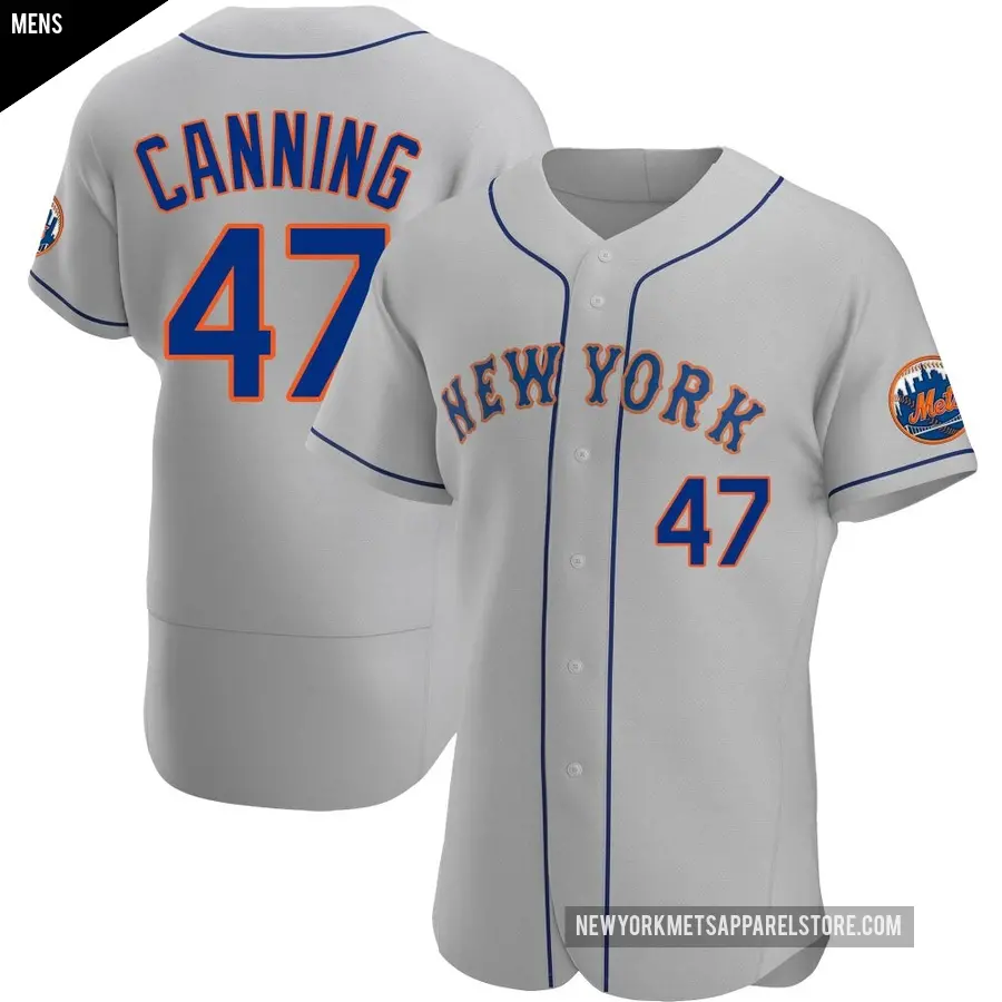 Men's New York Mets ＃47 Griffin Canning Authentic Gray Road Jersey