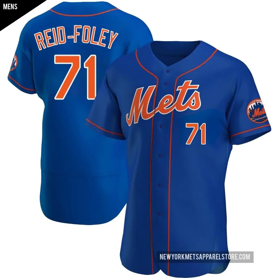 Men's New York Mets ＃71 Sean Reid-Foley Authentic Royal Alternate Jersey