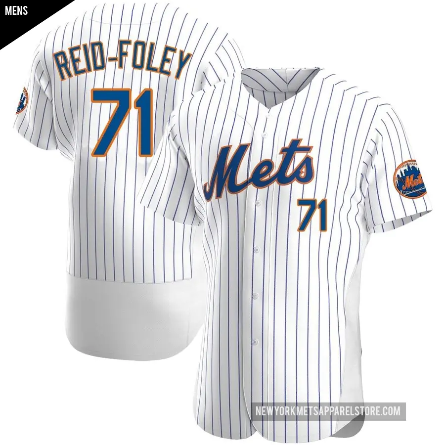 Men's New York Mets ＃71 Sean Reid-Foley Authentic White Home Jersey