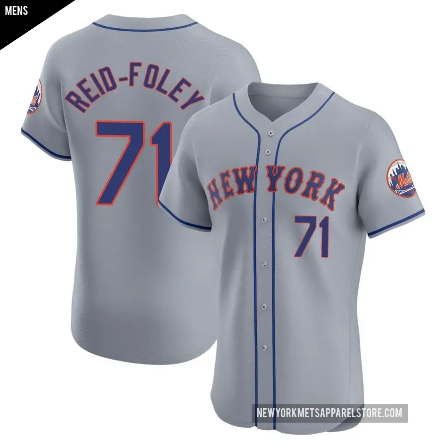 Men's New York Mets ＃71 Sean Reid-Foley Elite Gray Road Jersey