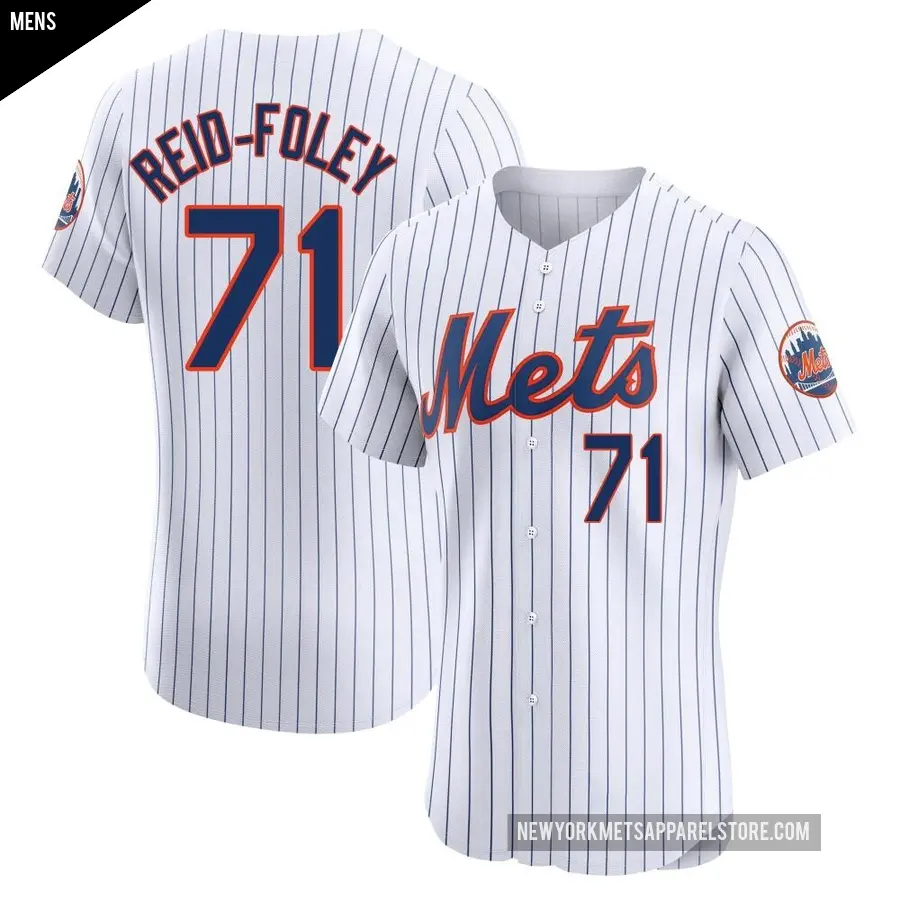 Men's New York Mets ＃71 Sean Reid-Foley Elite White Home Jersey