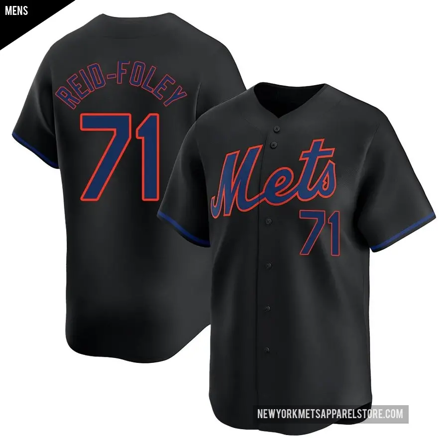 Men's New York Mets ＃71 Sean Reid-Foley Limited Black Alternate Jersey