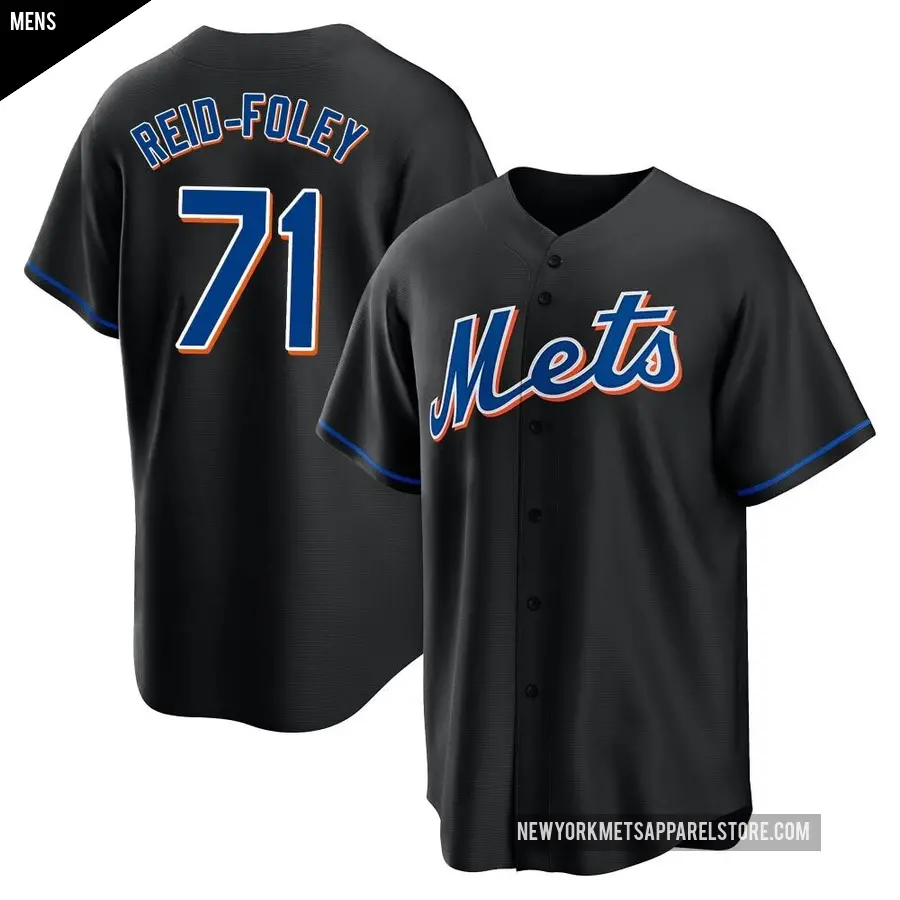 Men's New York Mets ＃71 Sean Reid-Foley Replica Black 2022 Alternate Jersey