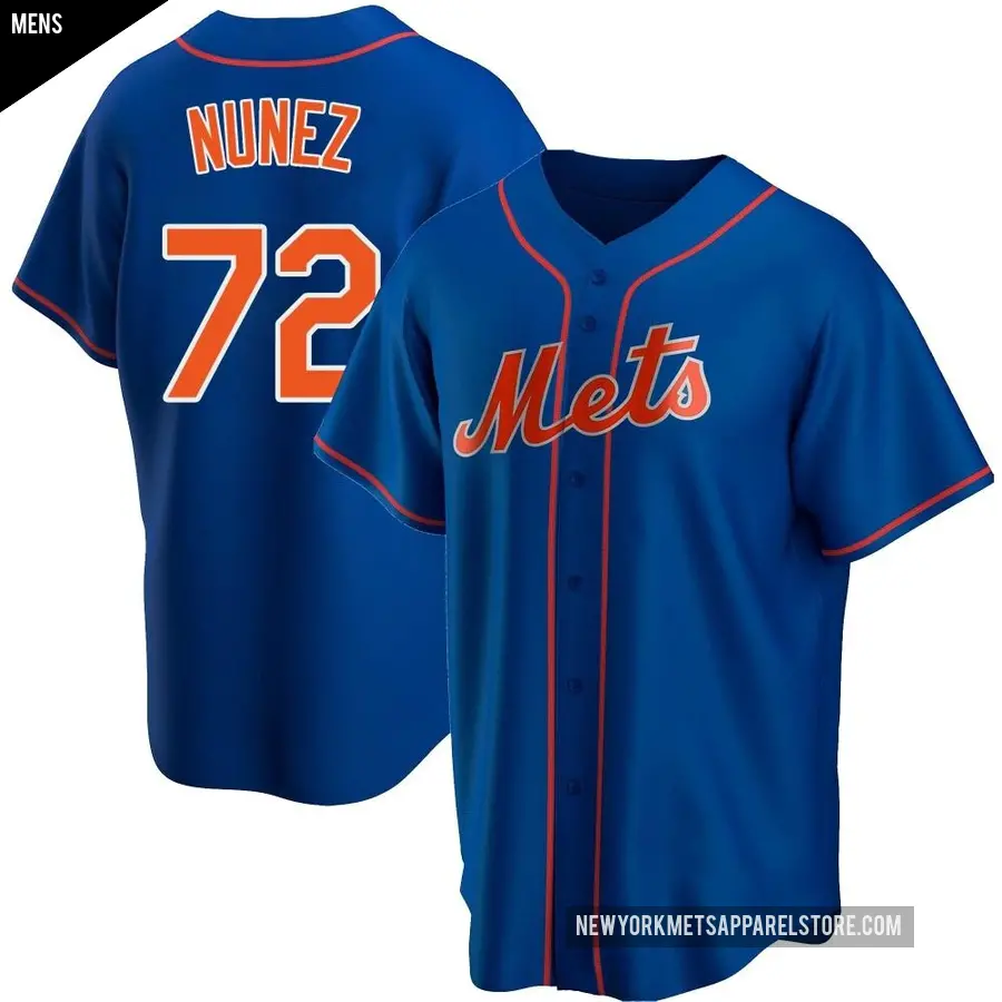 Men's New York Mets ＃72 Dedniel Nunez Replica Royal Alternate Jersey