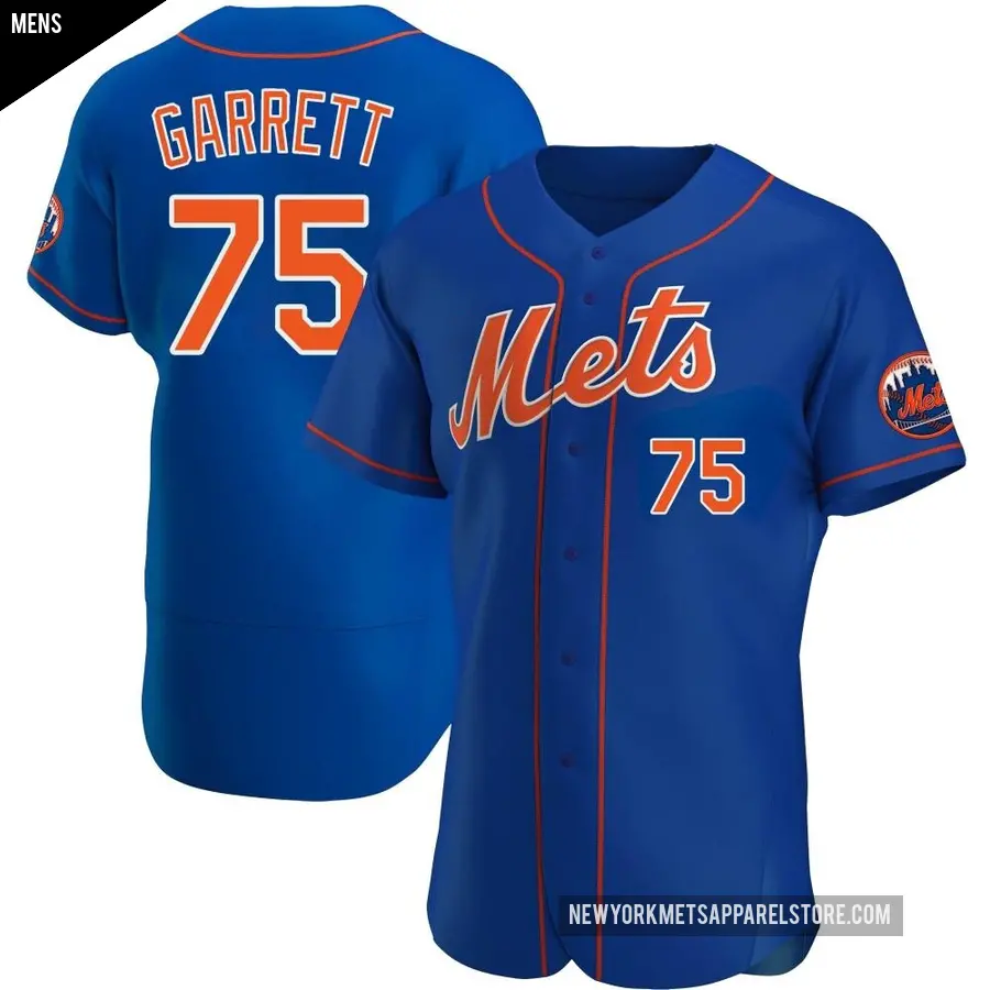 Men's New York Mets ＃75 Reed Garrett Authentic Royal Alternate Jersey