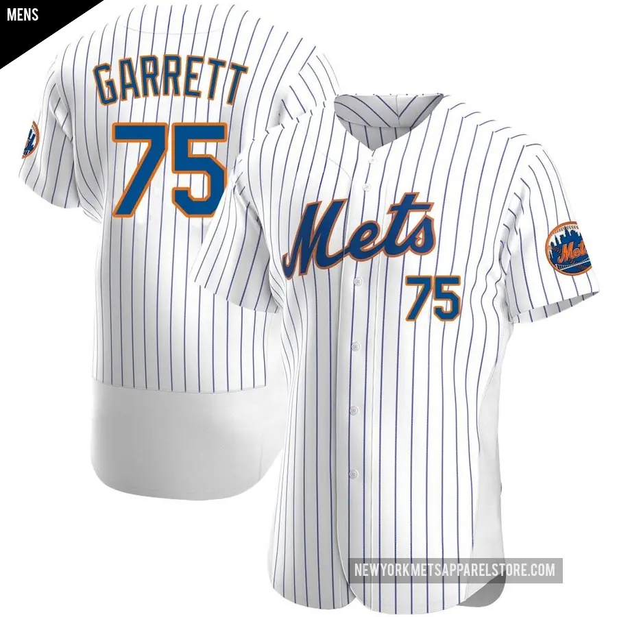 Men's New York Mets ＃75 Reed Garrett Authentic White Home Jersey