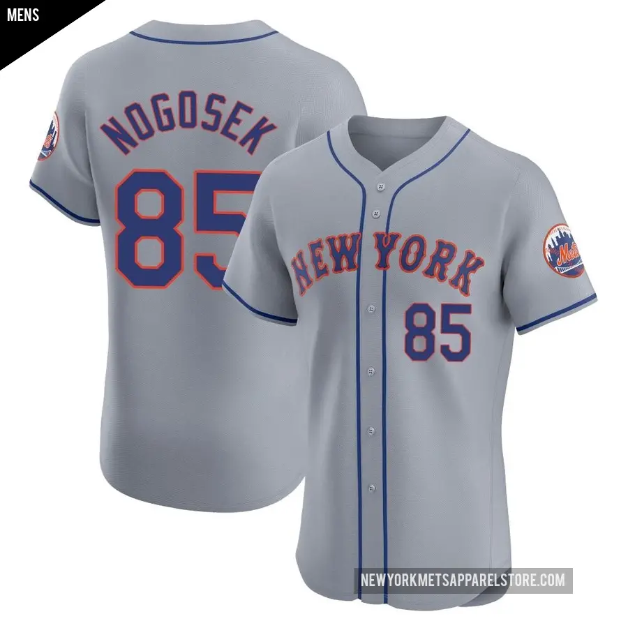 Men's New York Mets ＃85 Stephen Nogosek Elite Gray Road Jersey