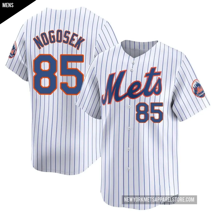 Men's New York Mets ＃85 Stephen Nogosek Limited White Home Jersey