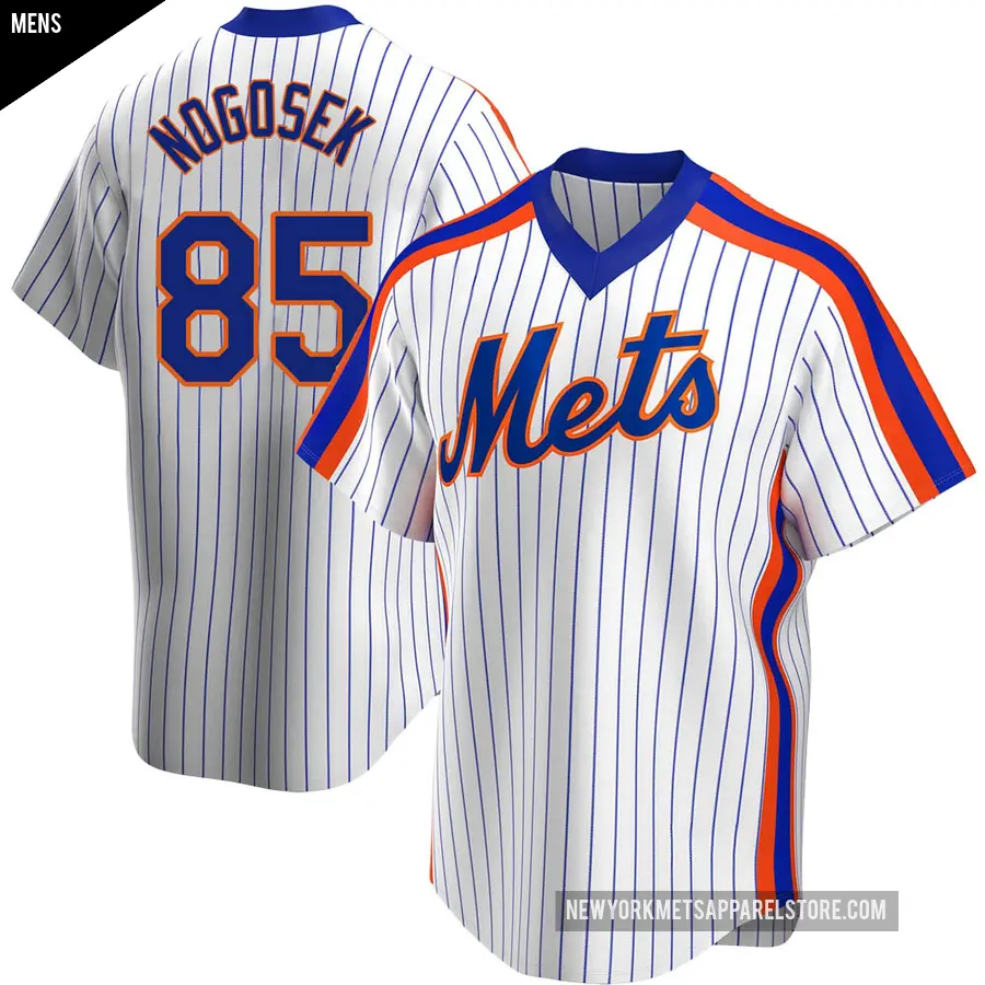 Men's New York Mets ＃85 Stephen Nogosek Replica White Home Cooperstown Collection Jersey