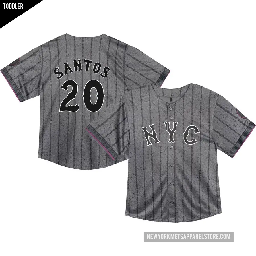 Toddler New York Mets ＃20 Luis De Los Santos Limited Graphite 2024 City Connect Jersey