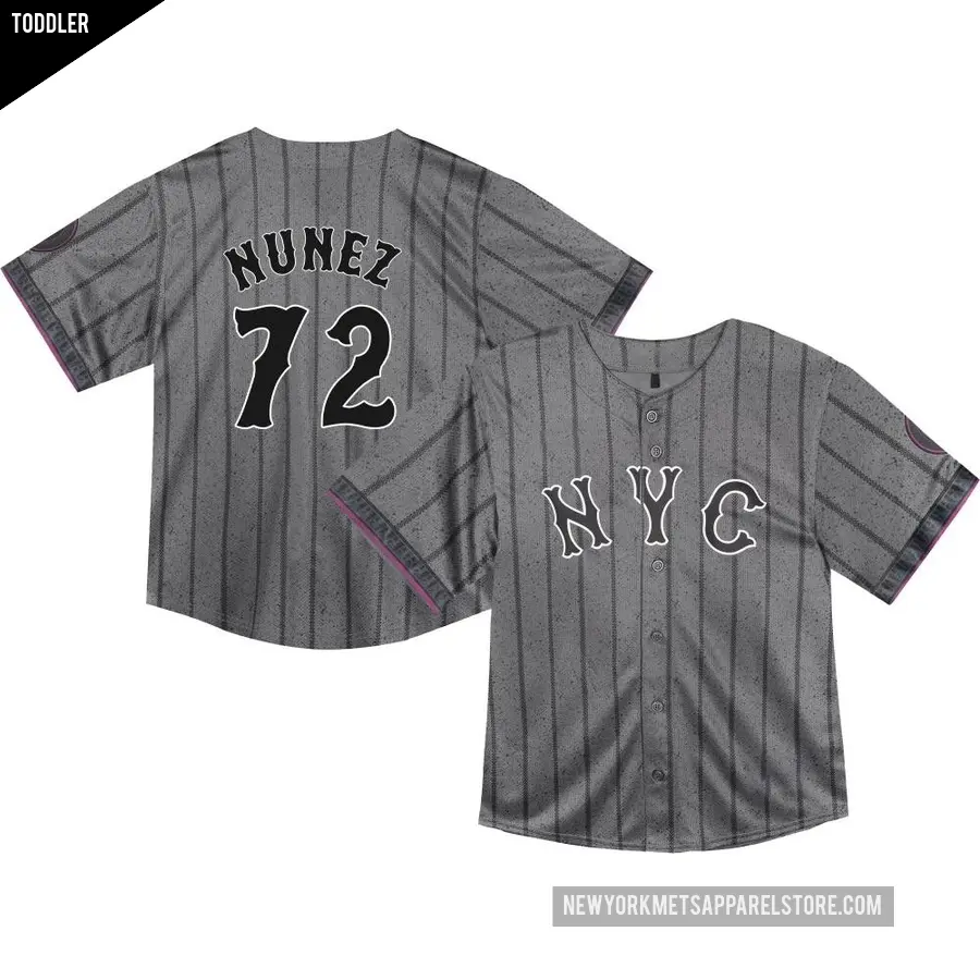 Toddler New York Mets ＃72 Dedniel Nunez Limited Graphite 2024 City Connect Jersey