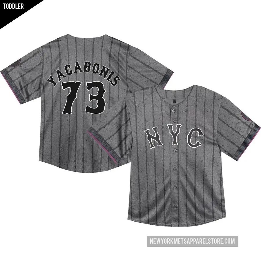 Toddler New York Mets ＃73 Jimmy Yacabonis Limited Graphite 2024 City Connect Jersey