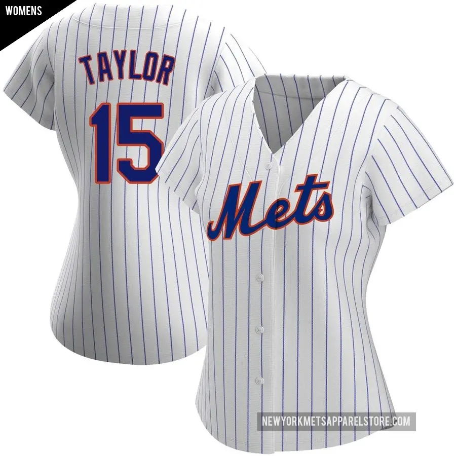 Women's New York Mets ＃15 Tyrone Taylor Authentic White Home Jersey