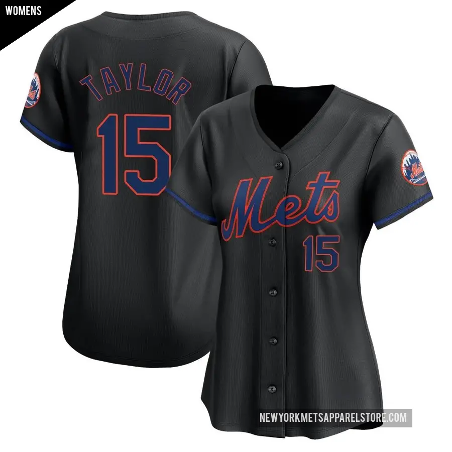 Women's New York Mets ＃15 Tyrone Taylor Limited Black Alternate Jersey