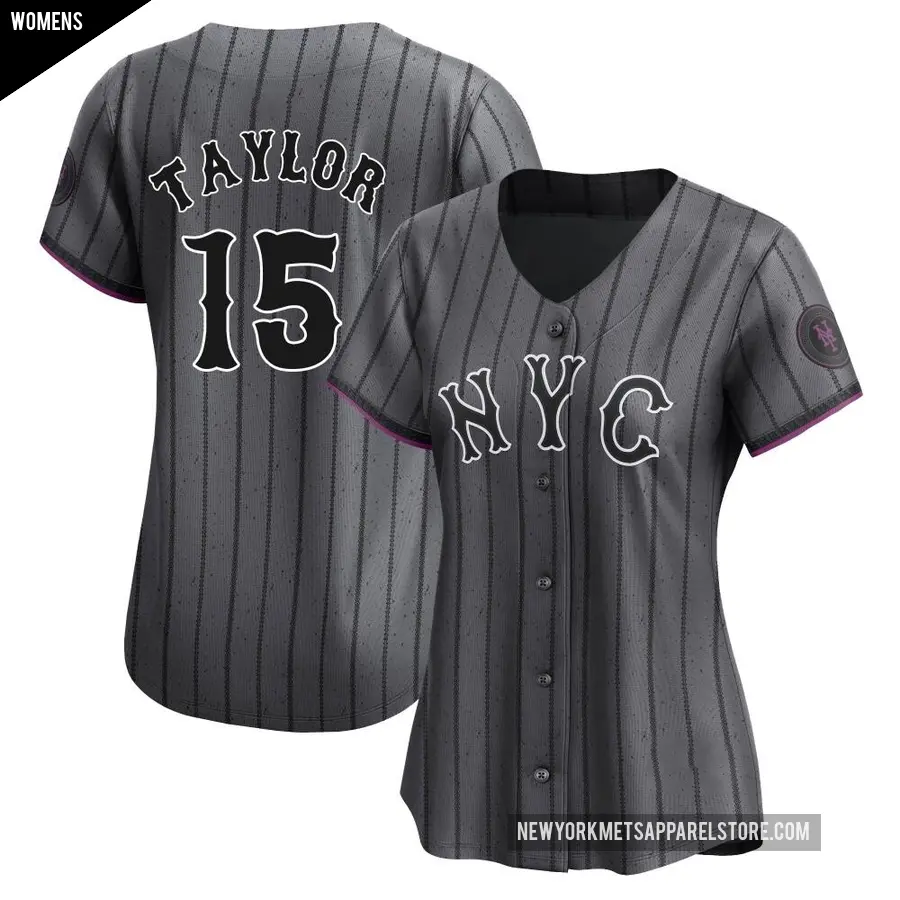 Women's New York Mets ＃15 Tyrone Taylor Limited Graphite 2024 City Connect Jersey