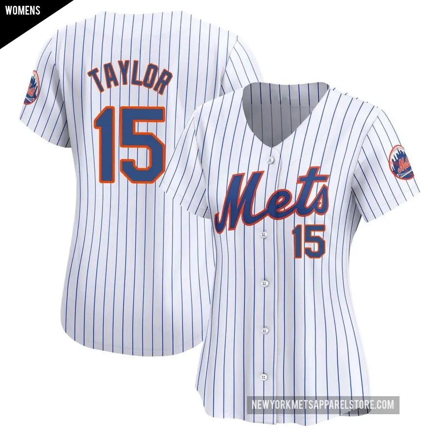 Women's New York Mets ＃15 Tyrone Taylor Limited White Home Jersey