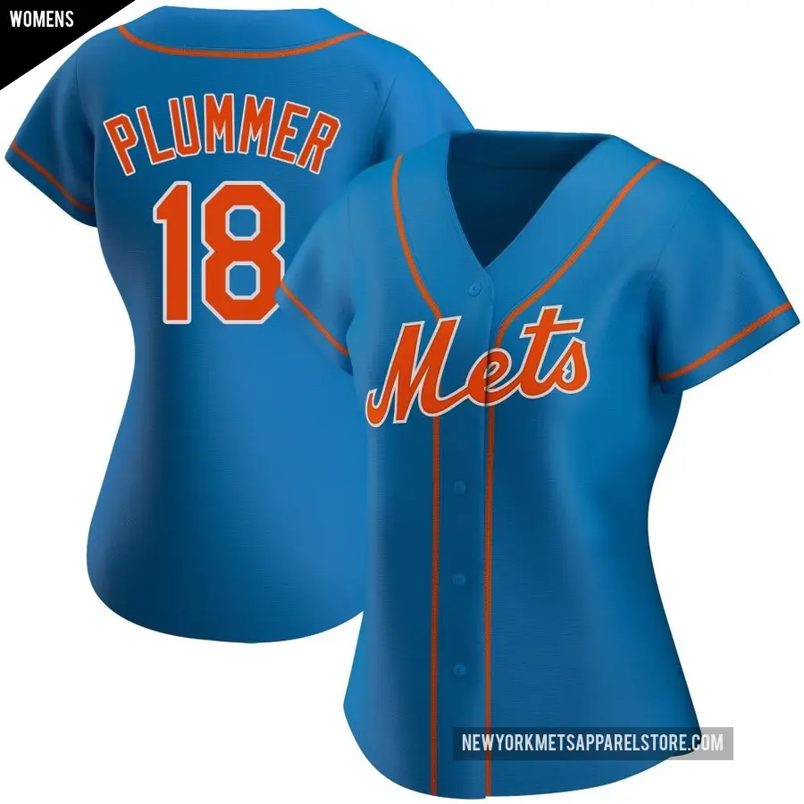 Women's New York Mets ＃18 Nick Plummer Authentic Royal Alternate Jersey