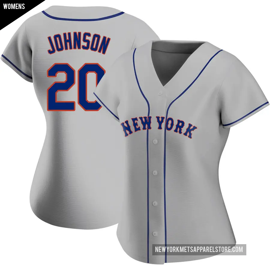 Women's New York Mets ＃20 Howard Johnson Authentic Gray Road Jersey