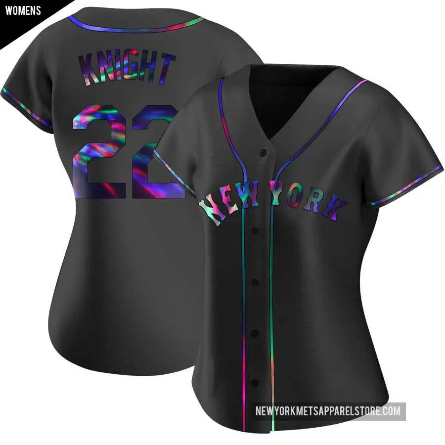 Women's New York Mets ＃22 Ray Knight Replica Black Holographic Alternate Jersey