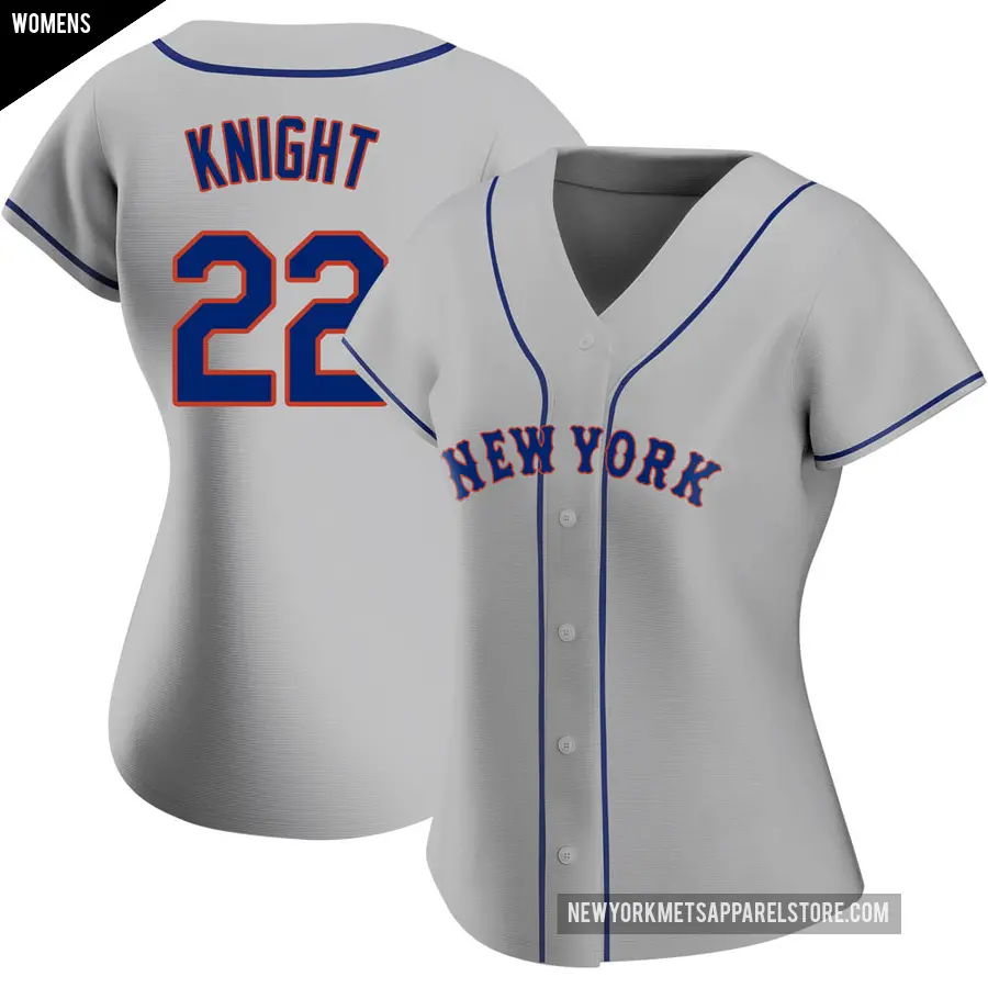 Women's New York Mets ＃22 Ray Knight Replica Gray Road Jersey