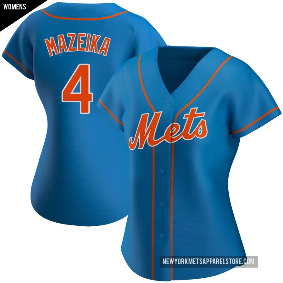 Women's New York Mets ＃4 Patrick Mazeika Authentic Royal Alternate Jersey