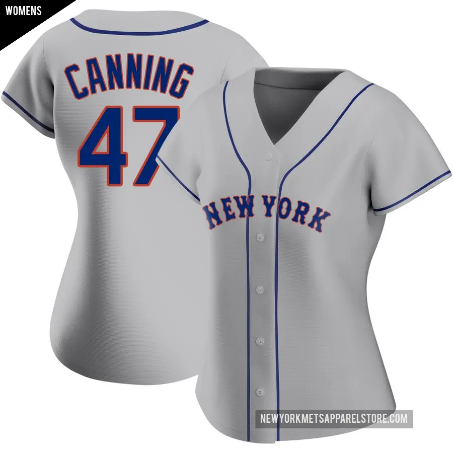 Women's New York Mets ＃47 Griffin Canning Authentic Gray Road Jersey