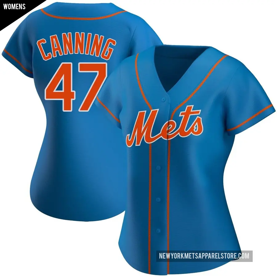 Women's New York Mets ＃47 Griffin Canning Authentic Royal Alternate Jersey