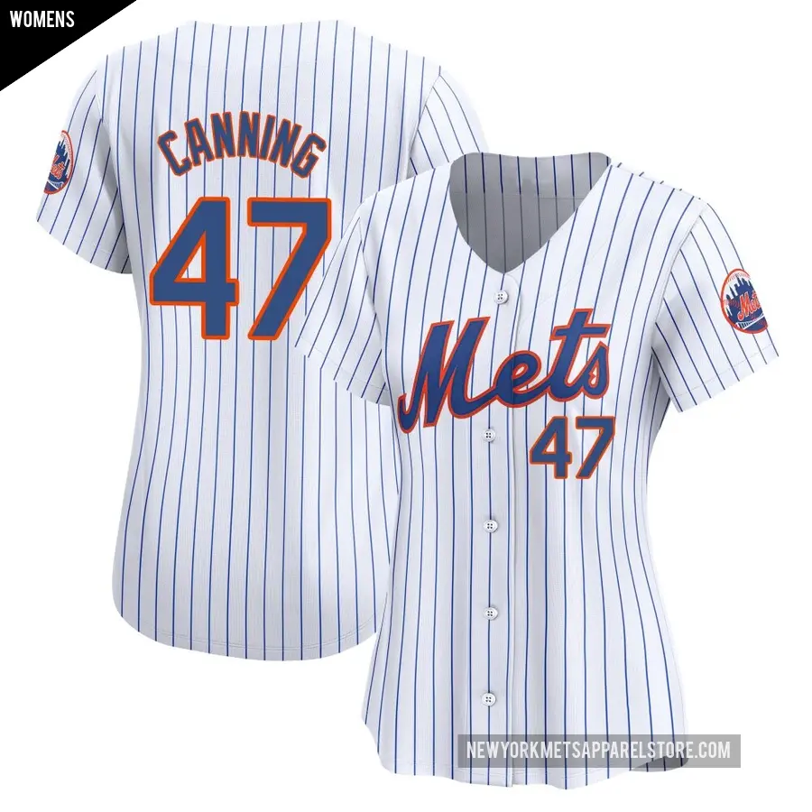 Women's New York Mets ＃47 Griffin Canning Limited White Home Jersey