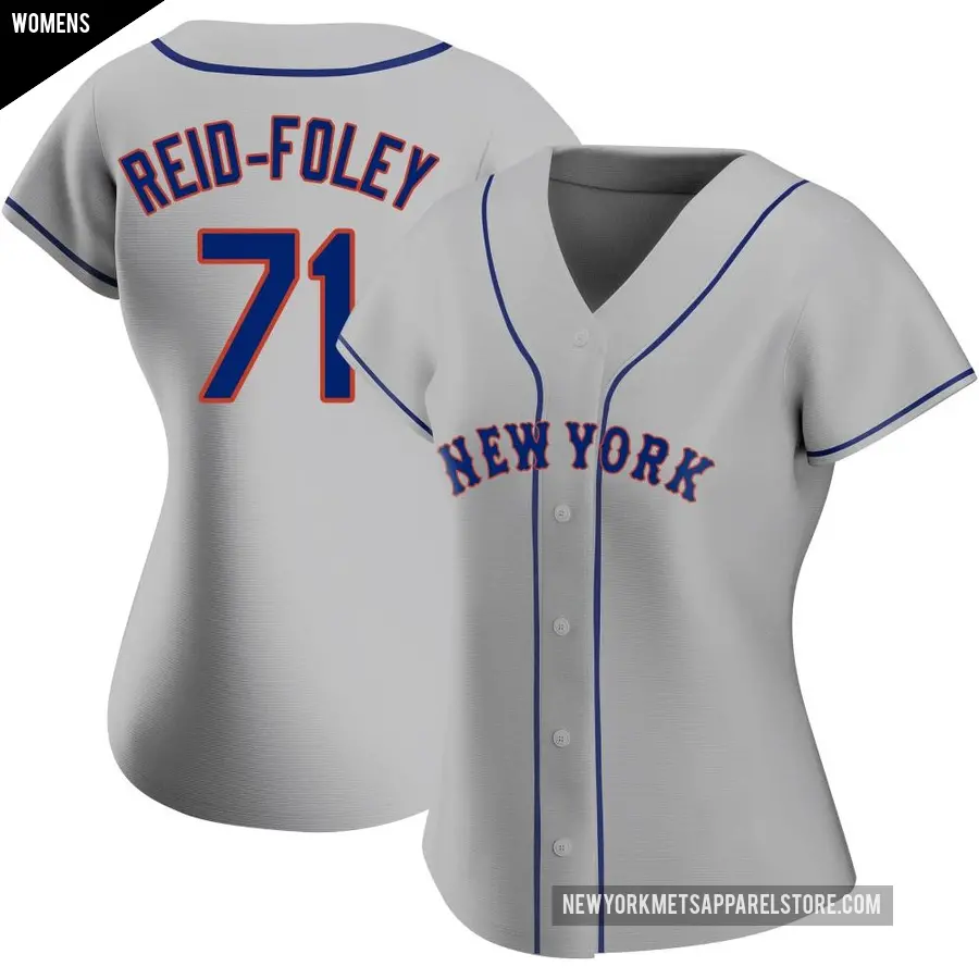 Women's New York Mets ＃71 Sean Reid-Foley Replica Gray Road Jersey