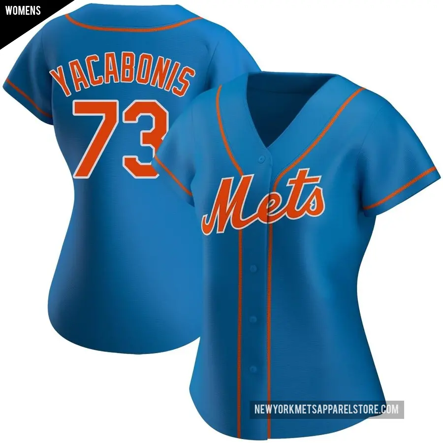 Women's New York Mets ＃73 Jimmy Yacabonis Replica Royal Alternate Jersey