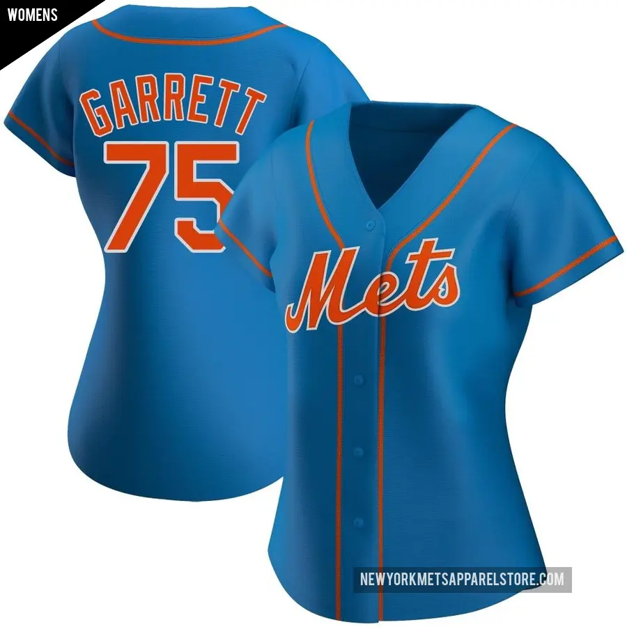 Women's New York Mets ＃75 Reed Garrett Authentic Royal Alternate Jersey