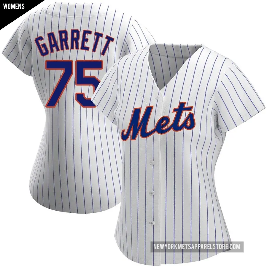 Women's New York Mets ＃75 Reed Garrett Authentic White Home Jersey