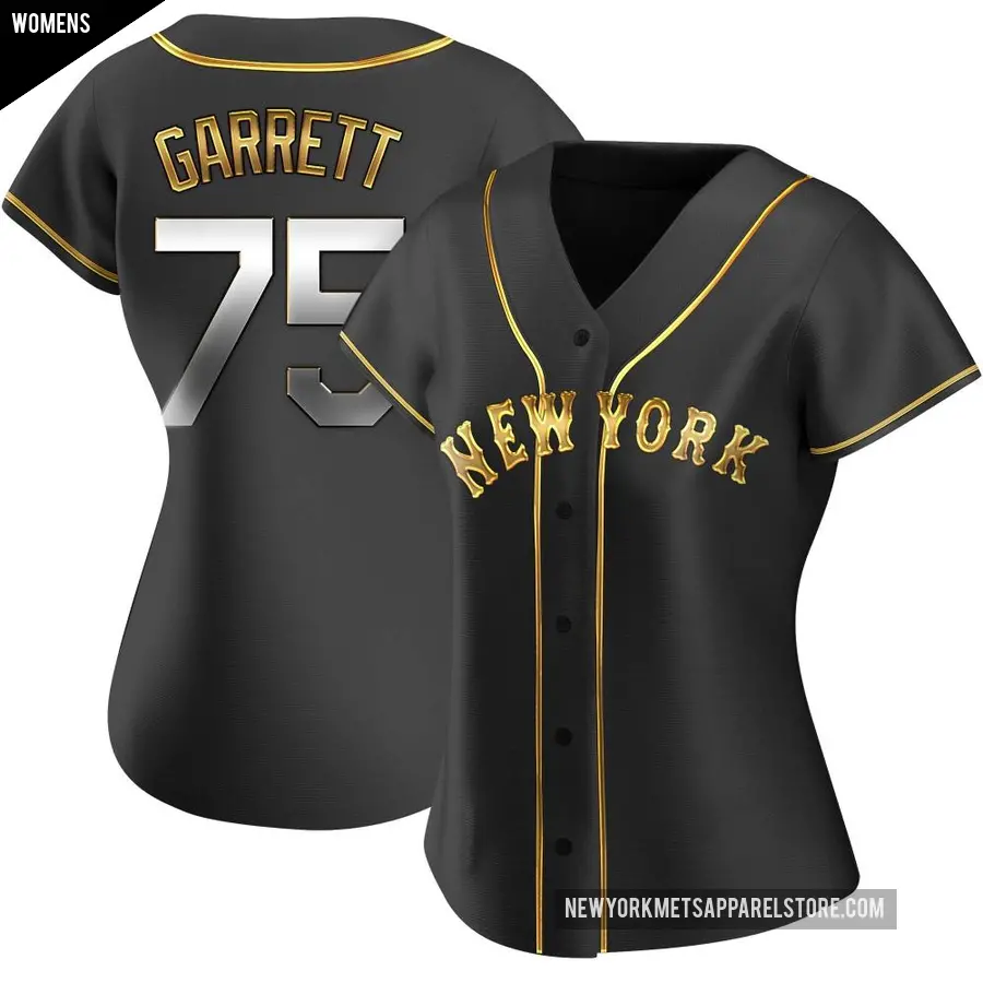 Women's New York Mets ＃75 Reed Garrett Replica Gold Black en Alternate Jersey