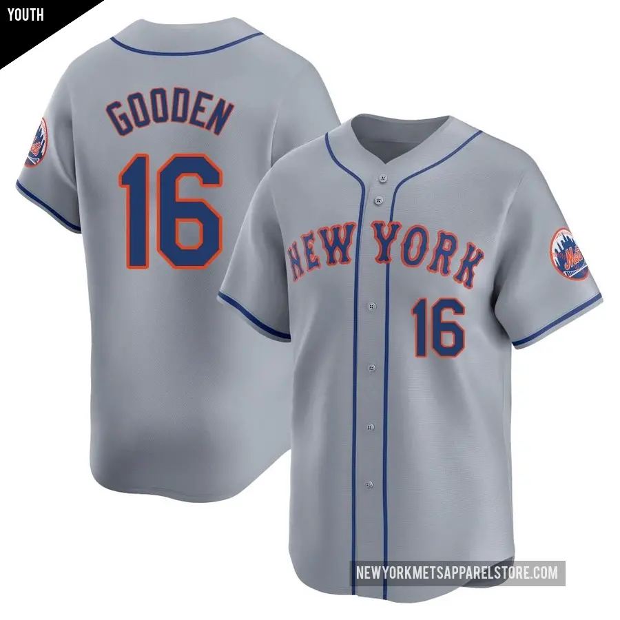 Youth New York Mets ＃16 Dwight Gooden Limited Gray Away Jersey