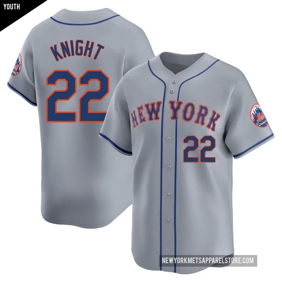 Youth New York Mets ＃22 Ray Knight Limited Gray Away Jersey