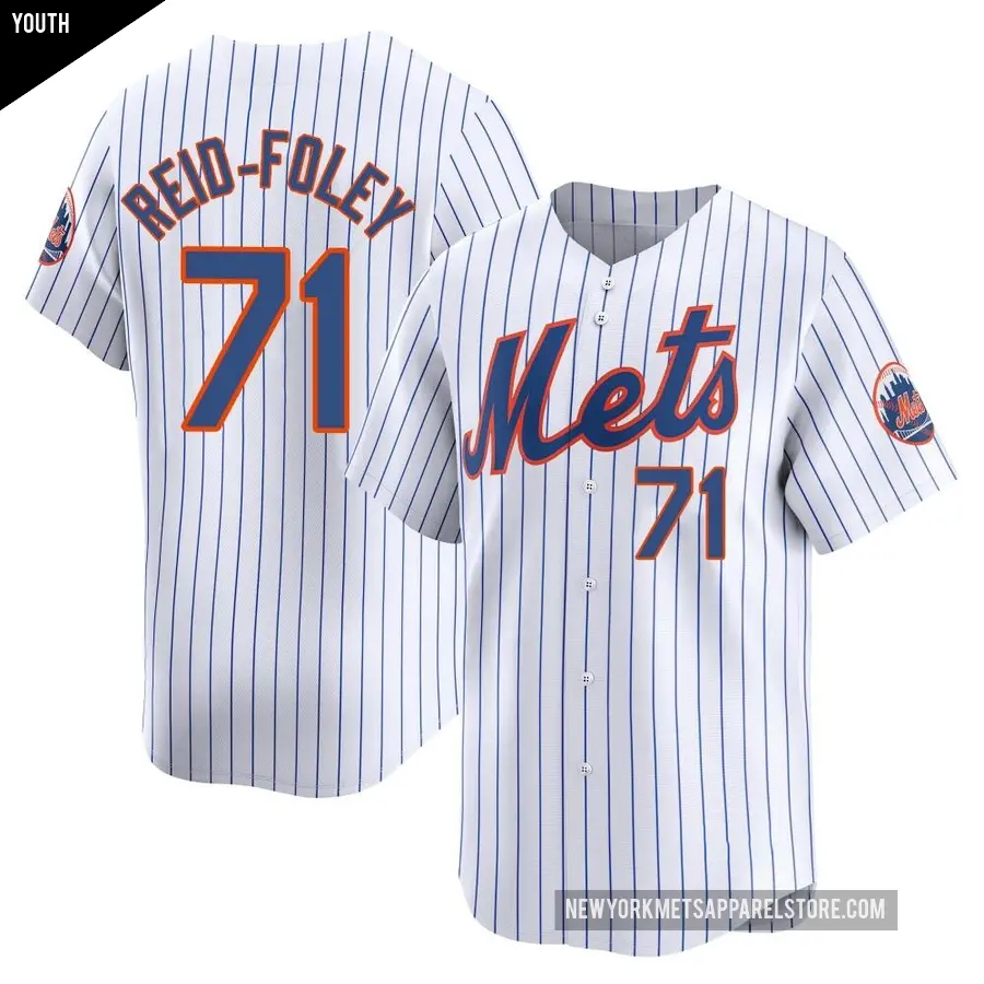 Youth New York Mets ＃71 Sean Reid-Foley Limited White Home Jersey