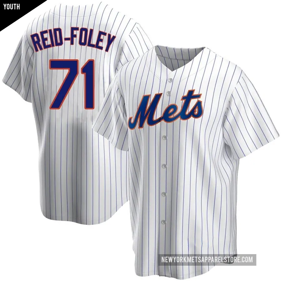 Youth New York Mets ＃71 Sean Reid-Foley Replica White Home Jersey