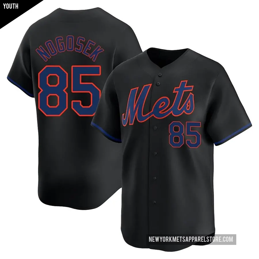 Youth New York Mets ＃85 Stephen Nogosek Limited Black Alternate Jersey