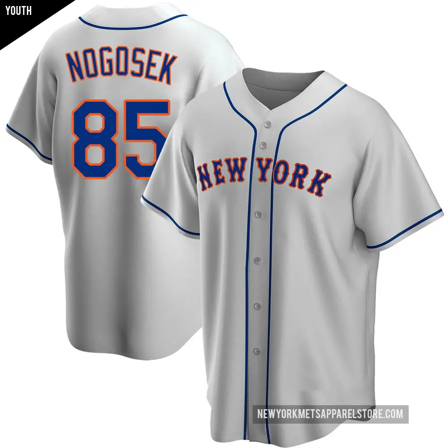 Youth New York Mets ＃85 Stephen Nogosek Replica Gray Road Jersey