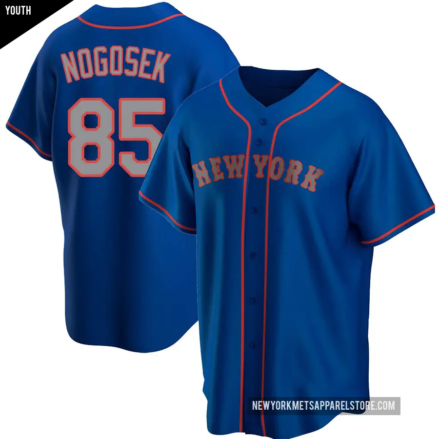 Youth New York Mets ＃85 Stephen Nogosek Replica Royal Alternate Road Jersey